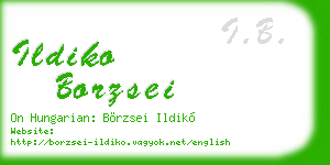 ildiko borzsei business card
